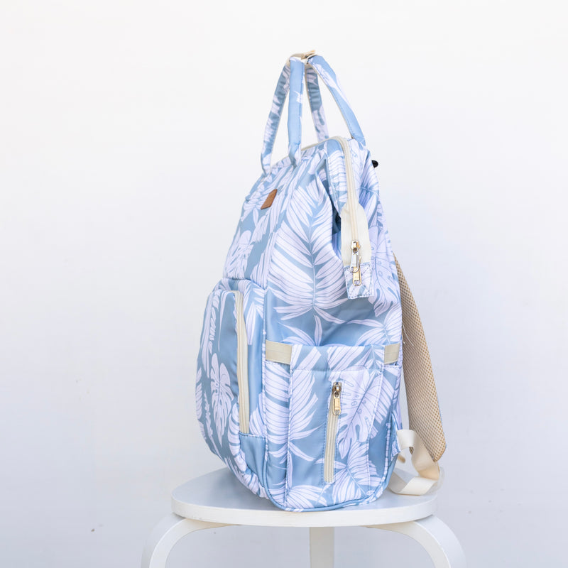 Blue Palm Diaper Backpack