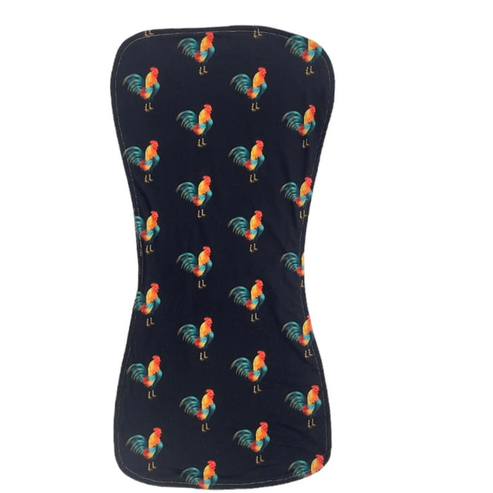 Black Rooster Burp cloth
