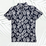 Black Palm Men's Collared Shirt - Sweet Sweet Honey Hawaii