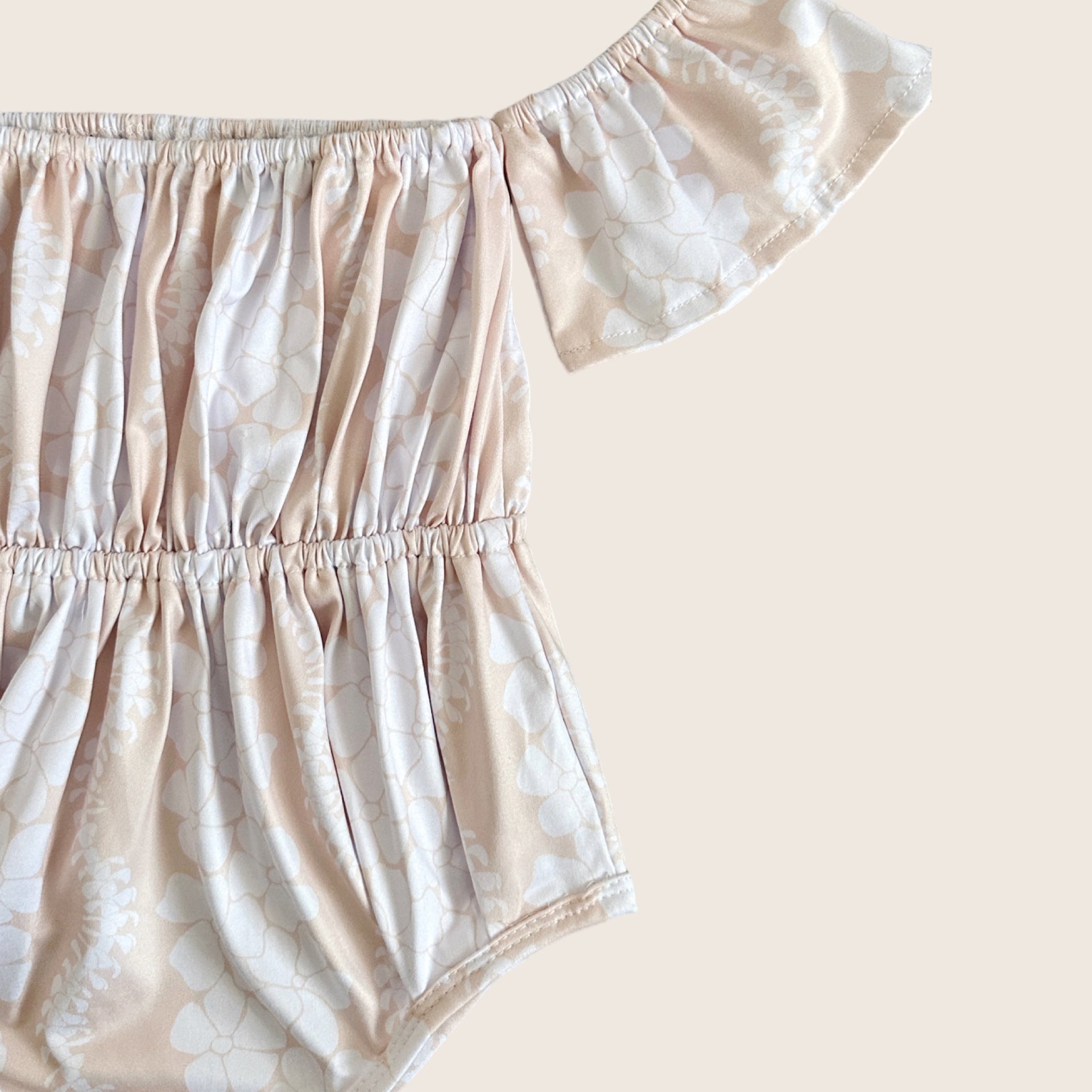 Cream Puakenikeni Off the Shoulder Onesie - pasadenatexaslimos