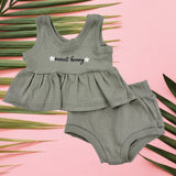 Forest Green Peplum Tank Set - pasadenatexaslimos