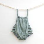 Gardenia Olive Ruffle Halter Romper - pasadenatexaslimos