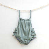 Gardenia Olive Ruffle Halter Romper - pasadenatexaslimos