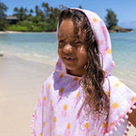Golden Pineapple Pom Pom Hooded Towel - Sweet Sweet Honey Hawaii