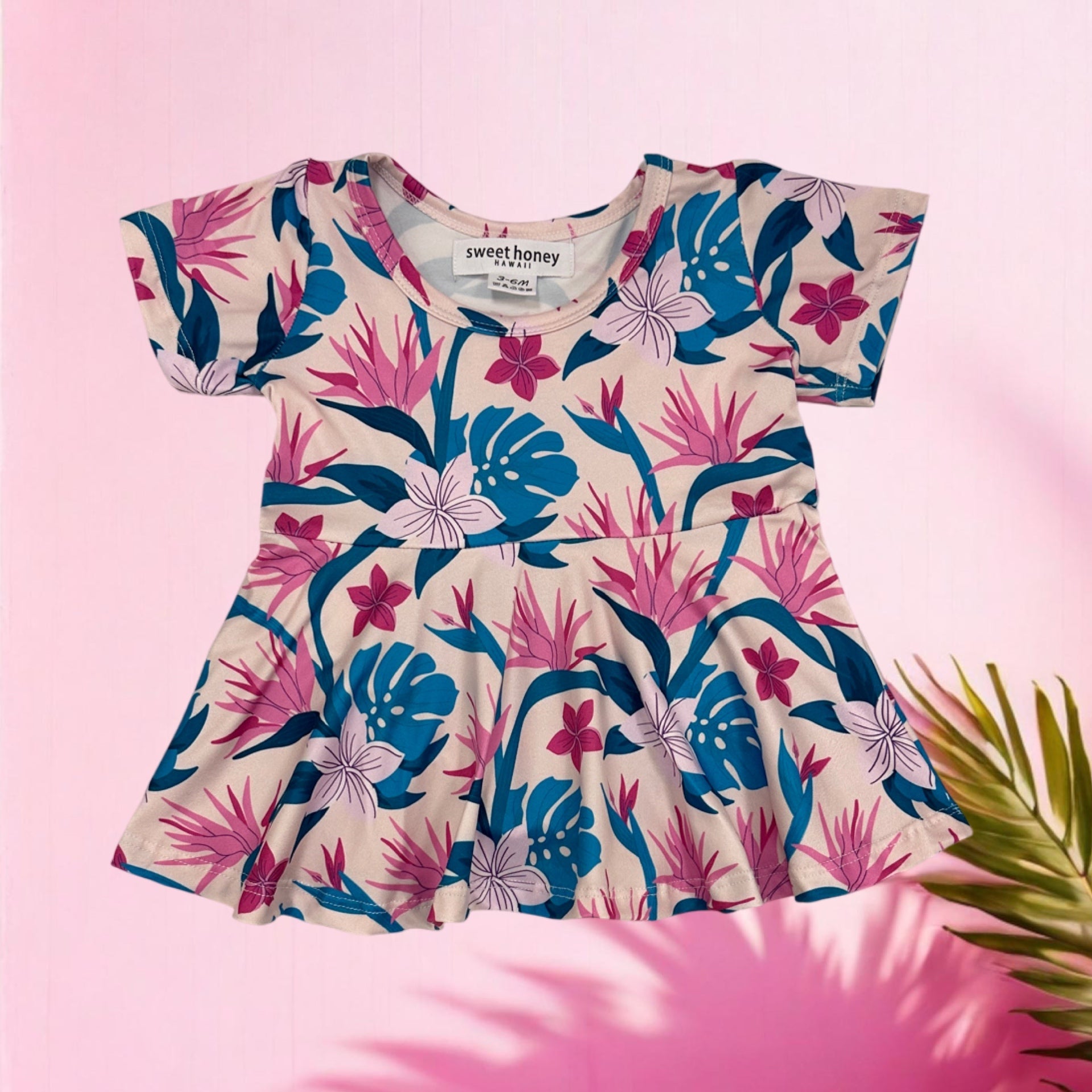 Kaile'a Tee Dress Onesie - Sweet Sweet Honey Hawaii