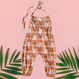 Kanani Monstera Halter Jumpsuit - pasadenatexaslimos