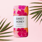 Magenta Puakenikeni Bamboo Swaddle Blanket - Sweet Sweet Honey Hawaii