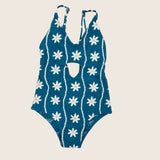 Teal Tiare/Shaka Ombre Peek-a-Boo reversible Swimsuit