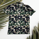 Camo Monstera Mens Collared Shirt