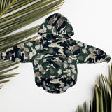 Camo Monstera Long sleeve Hooded Onesie