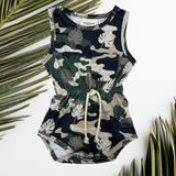 Camo Monstera Tank Romper