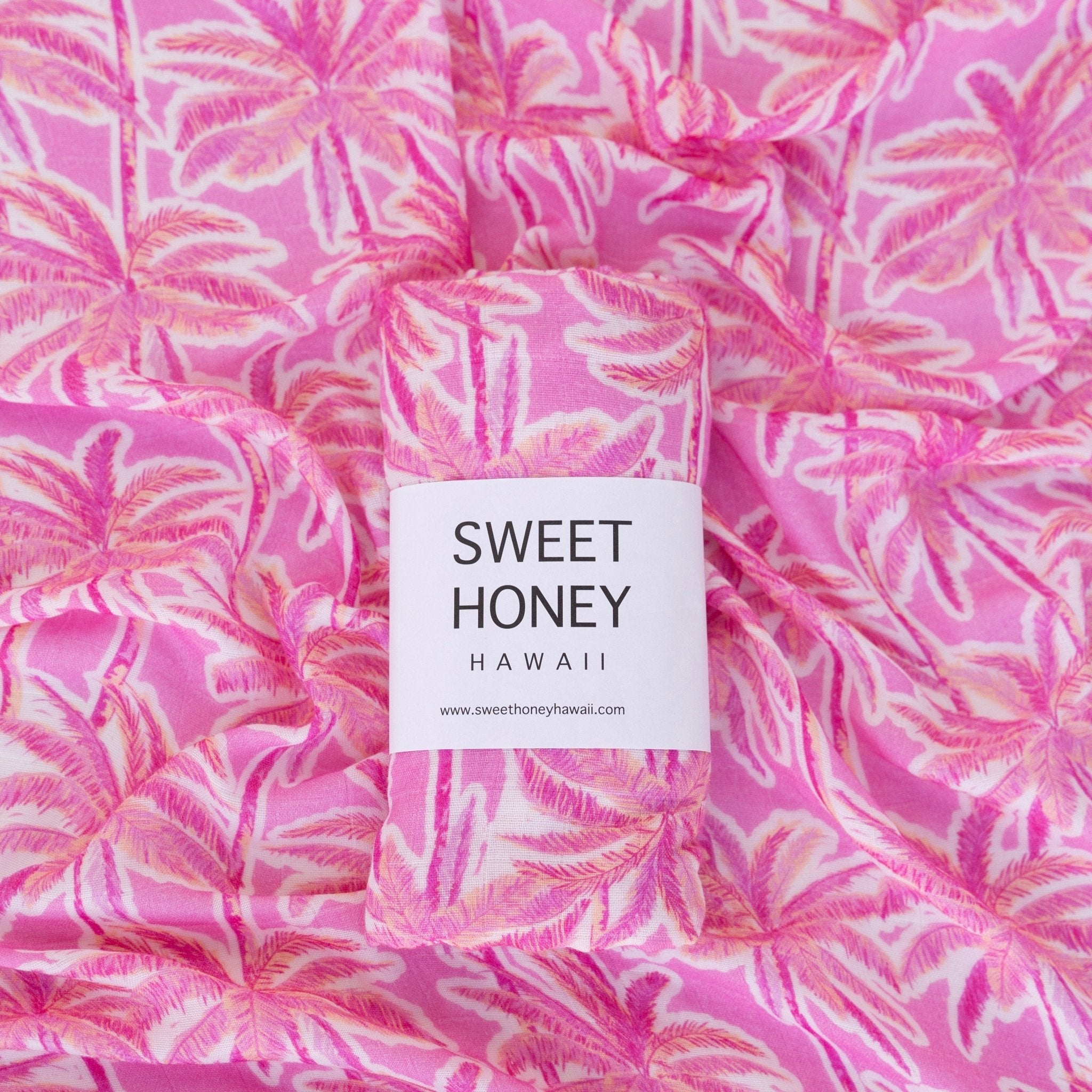 Palm Tree | Purple Orchid Bamboo Swaddle Blanket - Sweet Sweet Honey Hawaii
