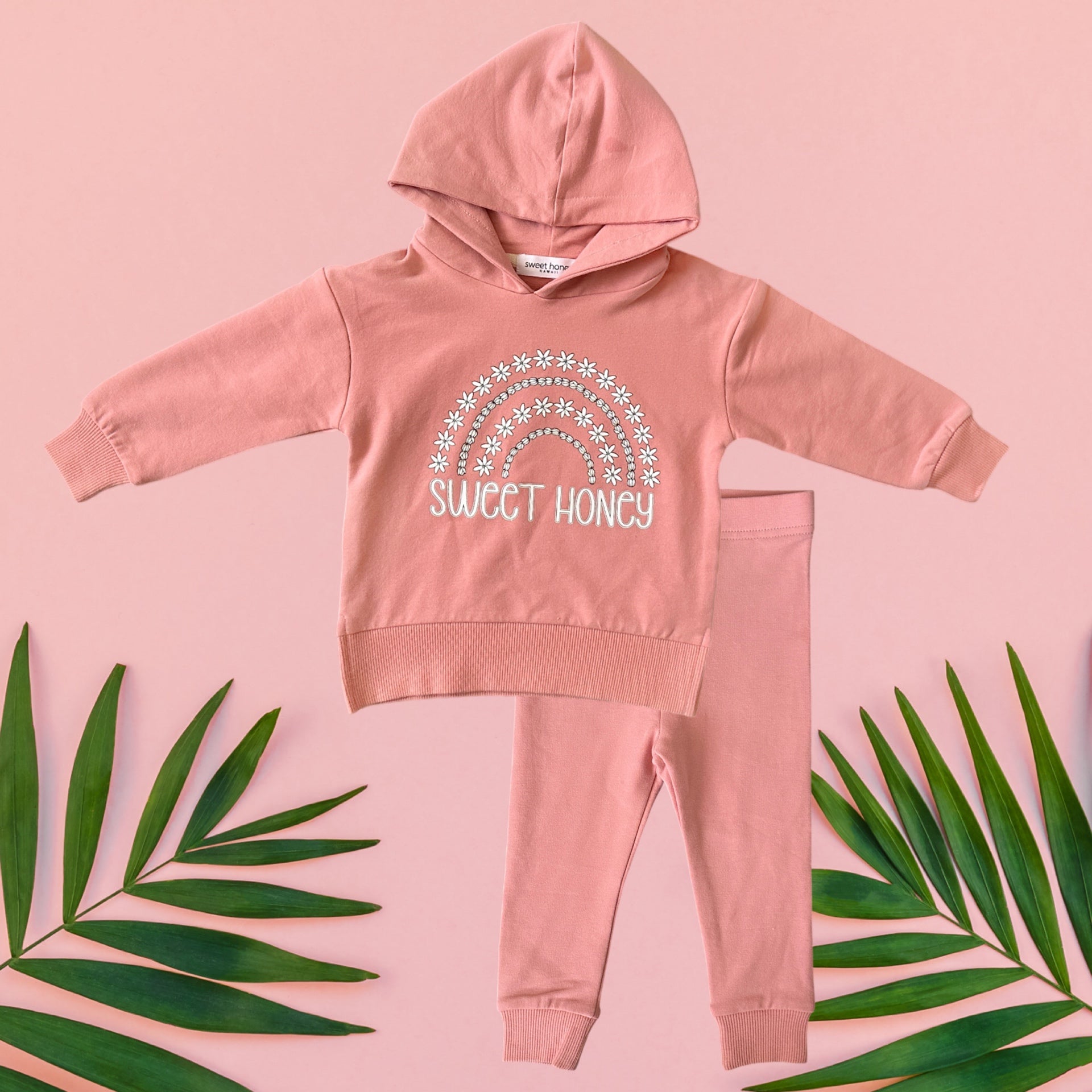 Pink Tiare Rainbow hoodie/jogger set - pasadenatexaslimos