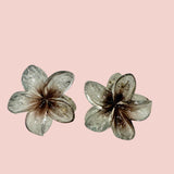 Plumeria Mini Clip: Clear/Black - Sweet Sweet Honey Hawaii