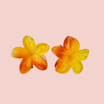 Plumeria Mini Clip: Yellow/Red - Sweet Sweet Honey Hawaii