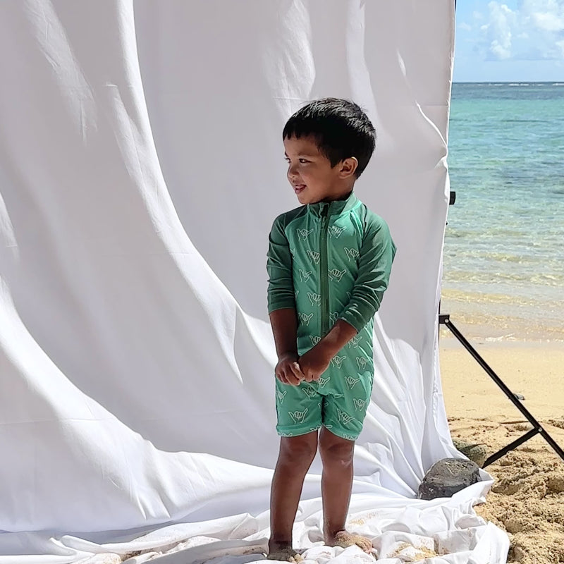 Green Shaka Longsleeve Rashgaurd Suit