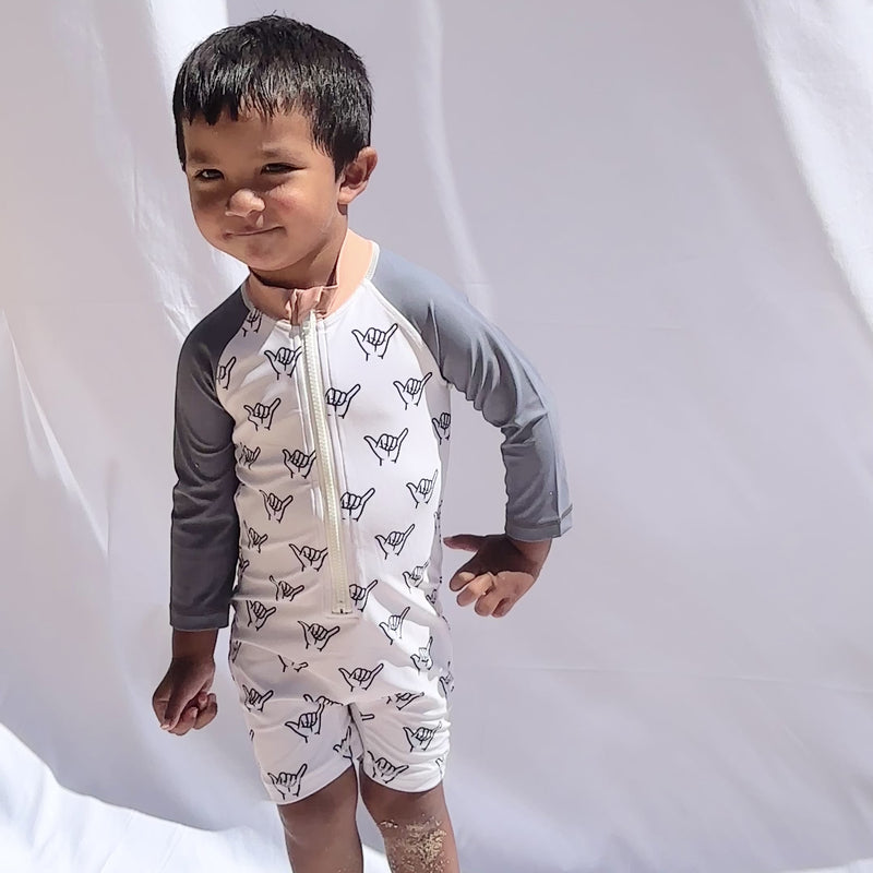 Cream Shaka Longsleeve Rashgaurd Suit