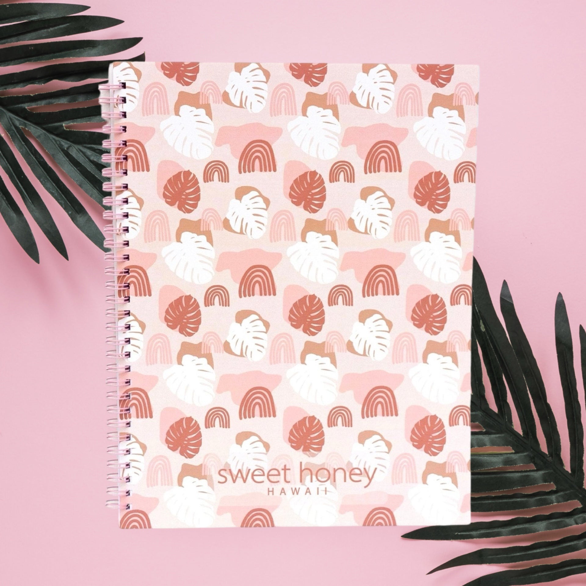 Rainbow Monstera Notebook - Sweet Sweet Honey Hawaii
