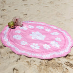 Rosey Pink Gardenia Lei Round Towel - Sweet Sweet Honey Hawaii