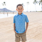 Sky Blue shaka Collared Shirt - Sweet Sweet Honey Hawaii