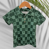 Westside Checkered Army green Collared Shirt - Sweet Sweet Honey Hawaii