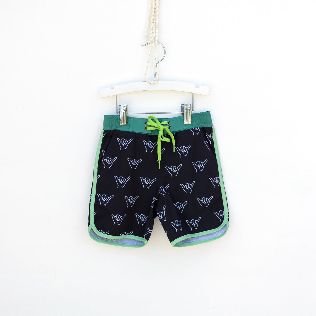 Eco-Friendly Forest Green Shaka Boardies - Sweet Sweet Honey Hawaii