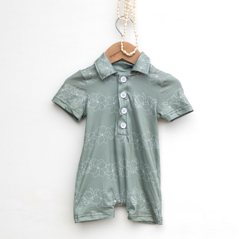 Gardenia Olive Collared Jumpsuit - Sweet Sweet Honey Hawaii