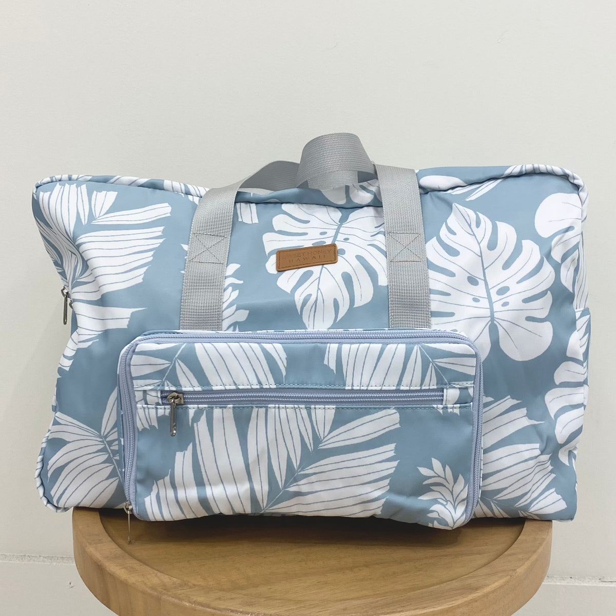 Blue Palm Weekend Bag
