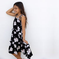 Midnight Hibiscus Kid's Maxi Dress - Sweet Sweet Honey Hawaii