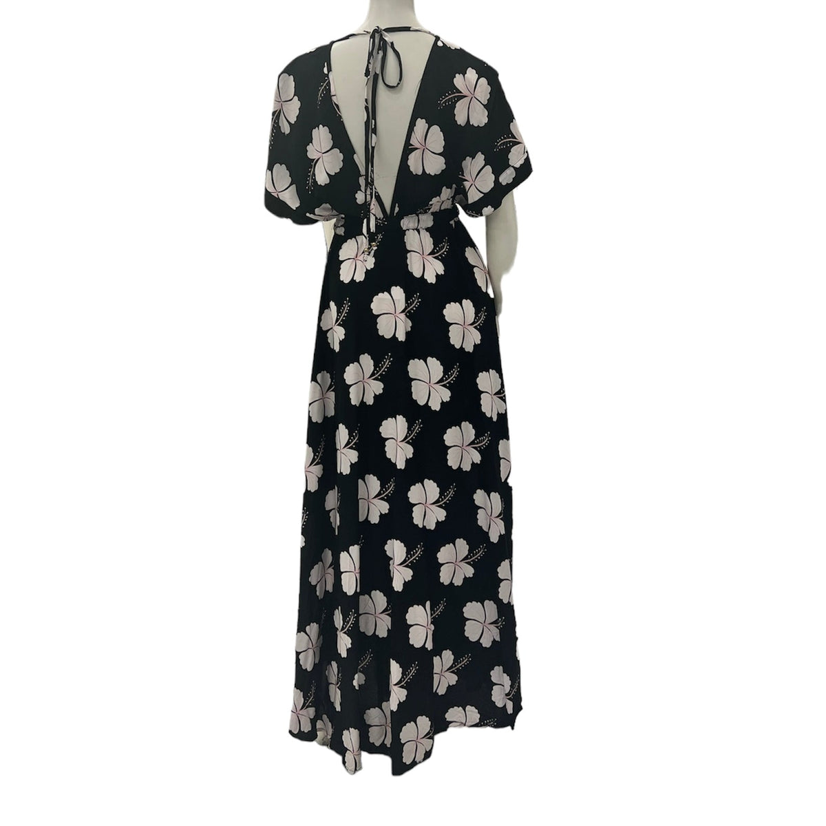Midnight Hibiscus Sleeved Maxi Dress - Sweet Sweet Honey Hawaii