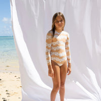 Sandy Gardenia Long Sleeve Swimsuit - Sweet Sweet Honey Hawaii